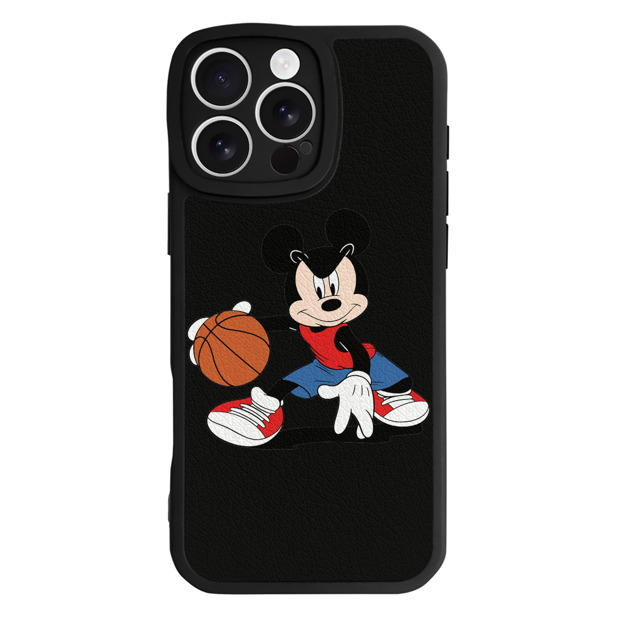 ミッキーマウス Mickey Mouse 【iPhone 16シリーズ対応】シリコンスマホケース（レザー調） 材質：シリコン